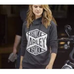Harley-Davidson Gray Lightweight Hoodie Since 1903 Graphic Pullover Women’s xs